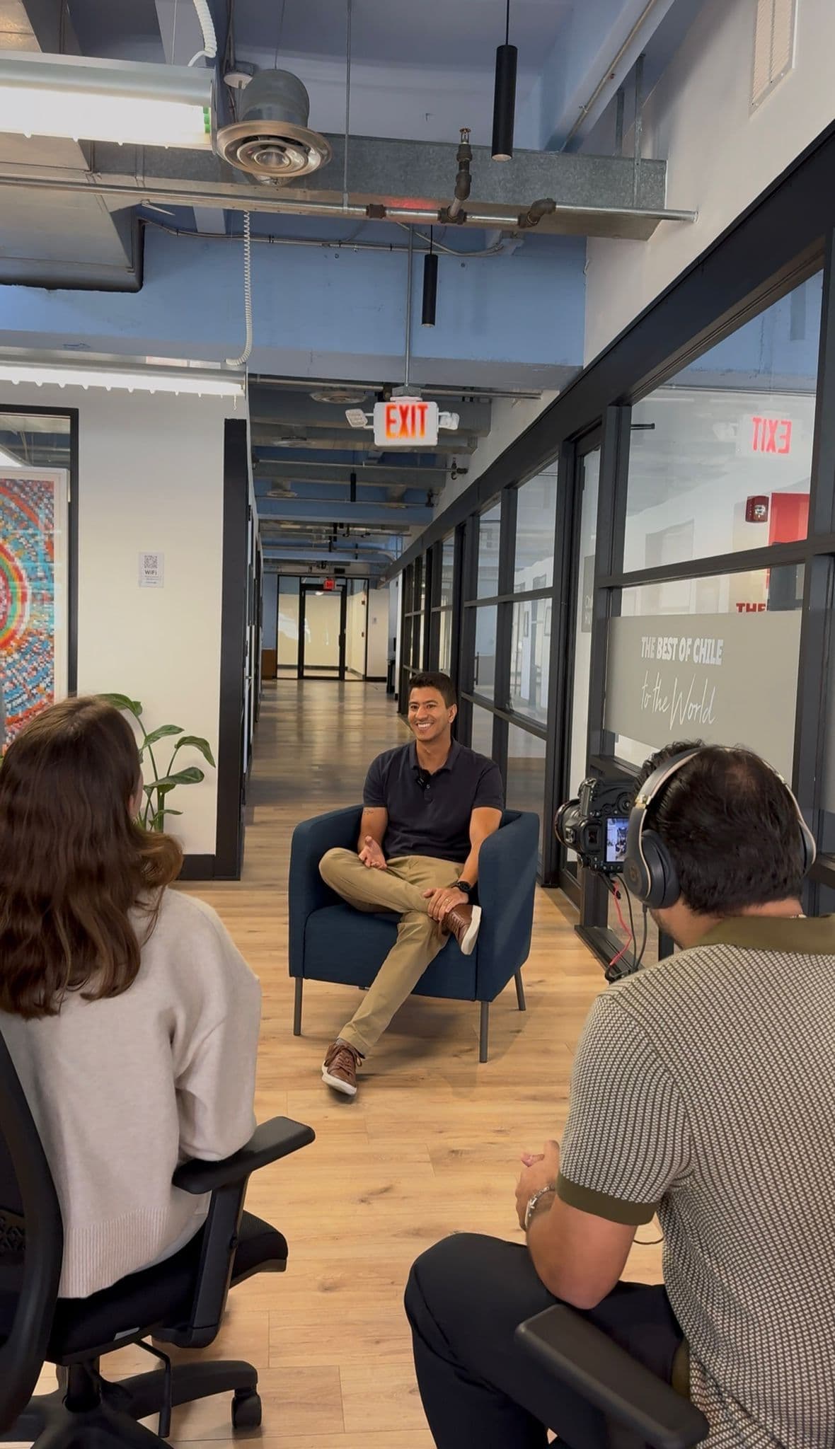 Vinny Costa seated during a filmed interview
