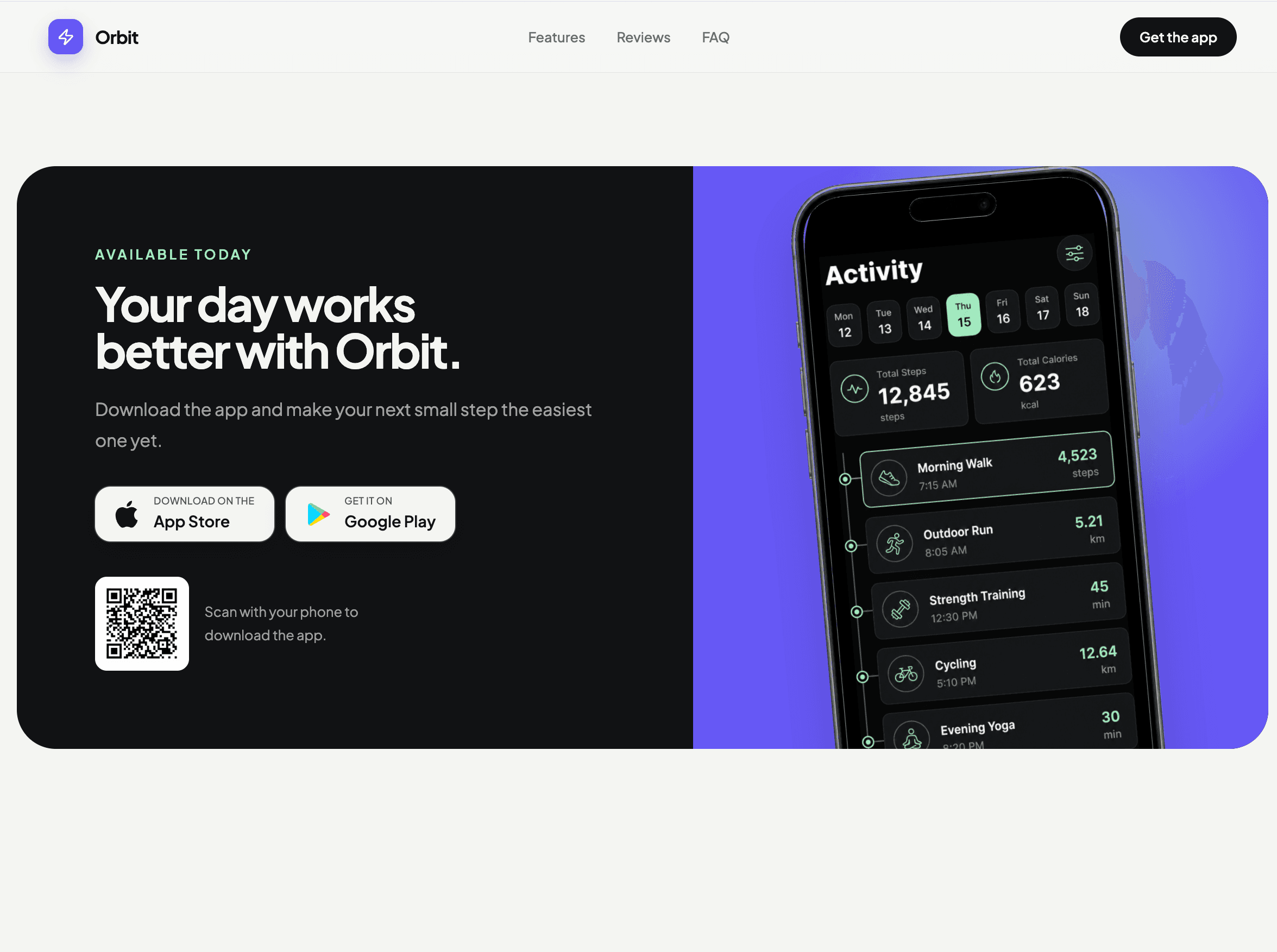 Mobile App Launch template download section