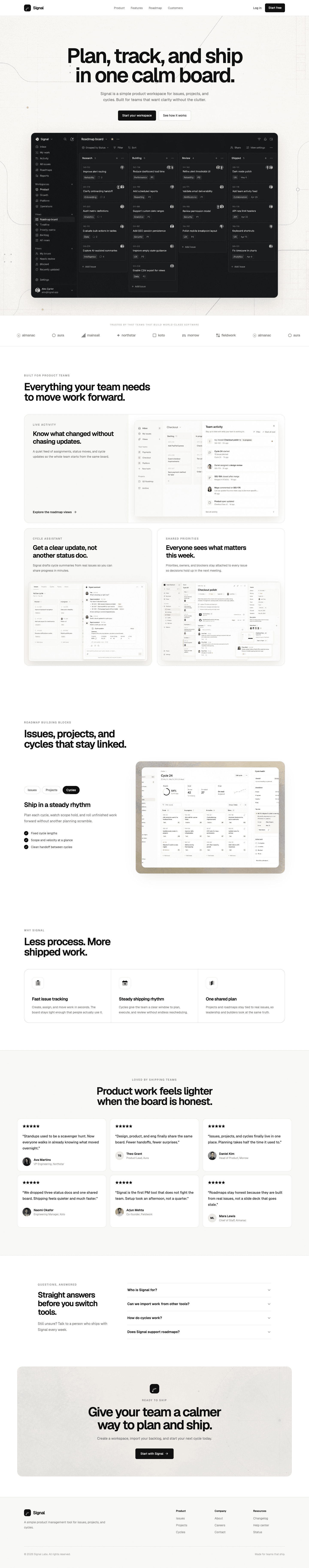 Monochrome Product Board full page preview