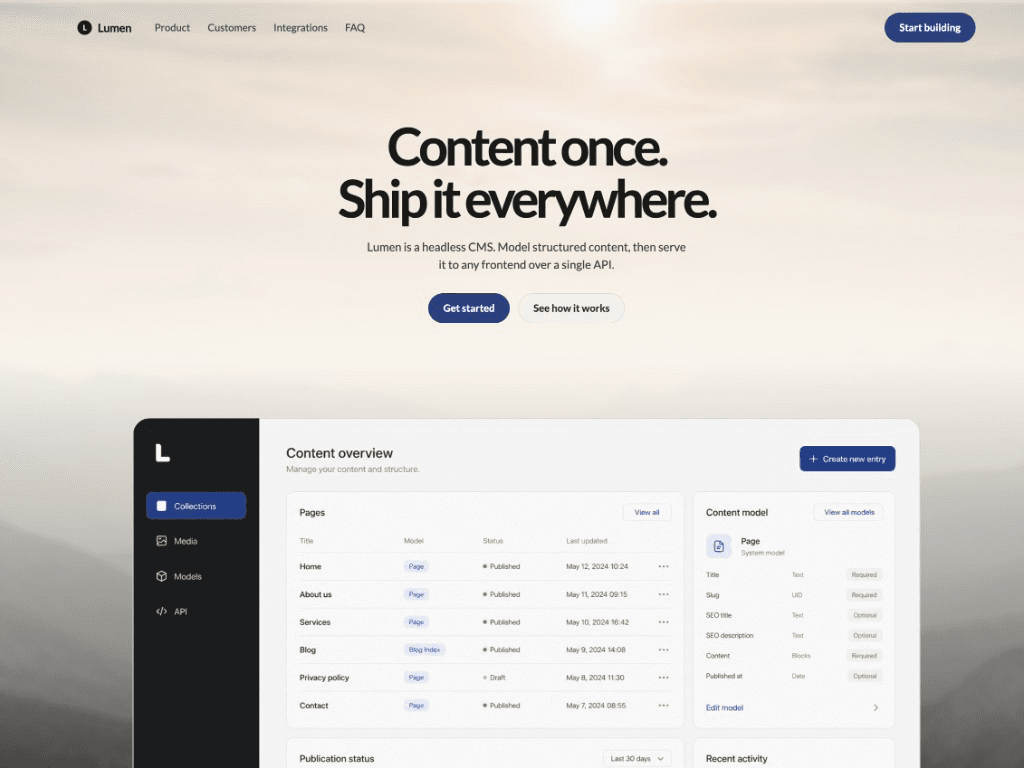 Startup SaaS Landing template hero section