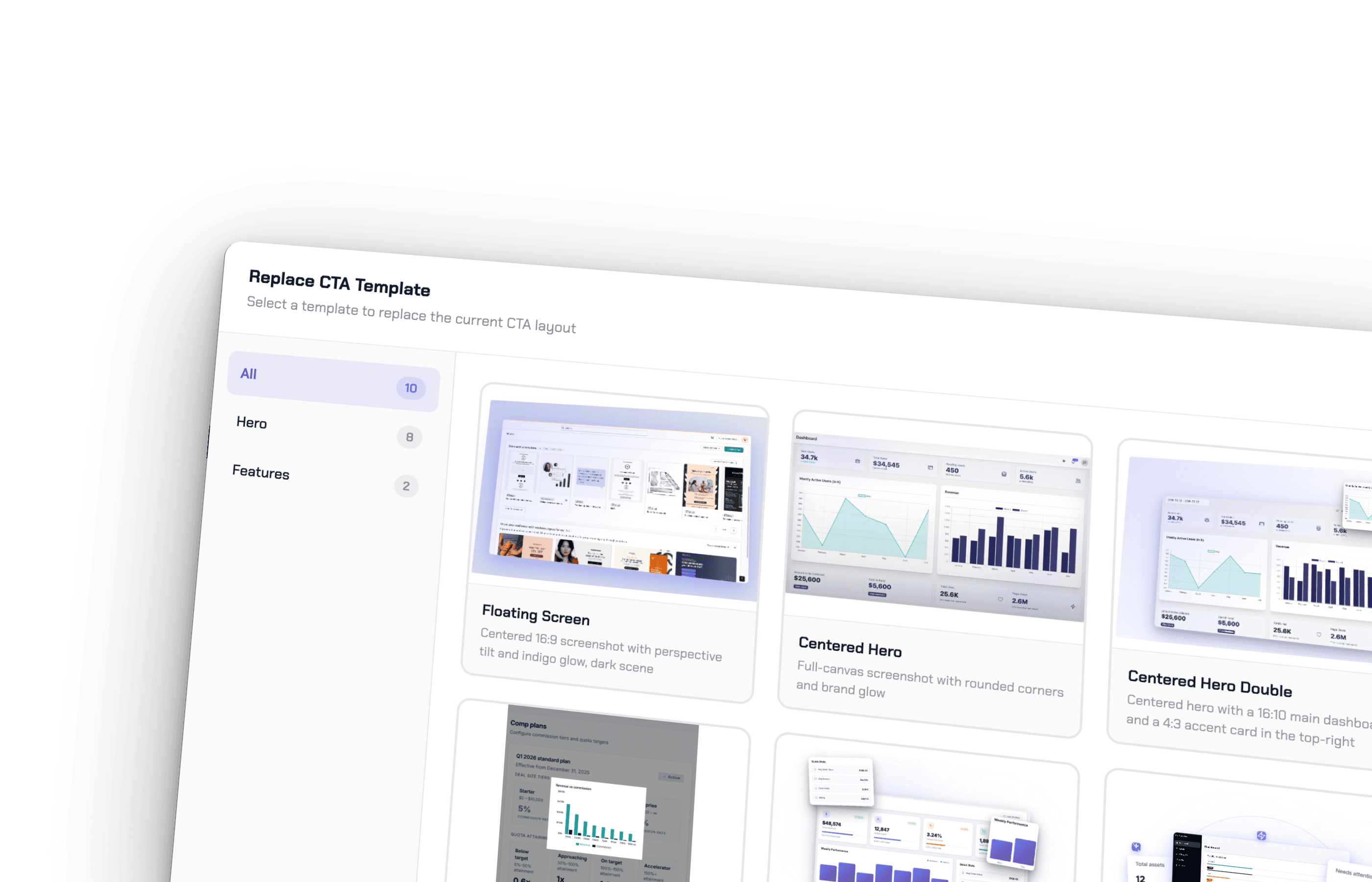 Landing page asset preview