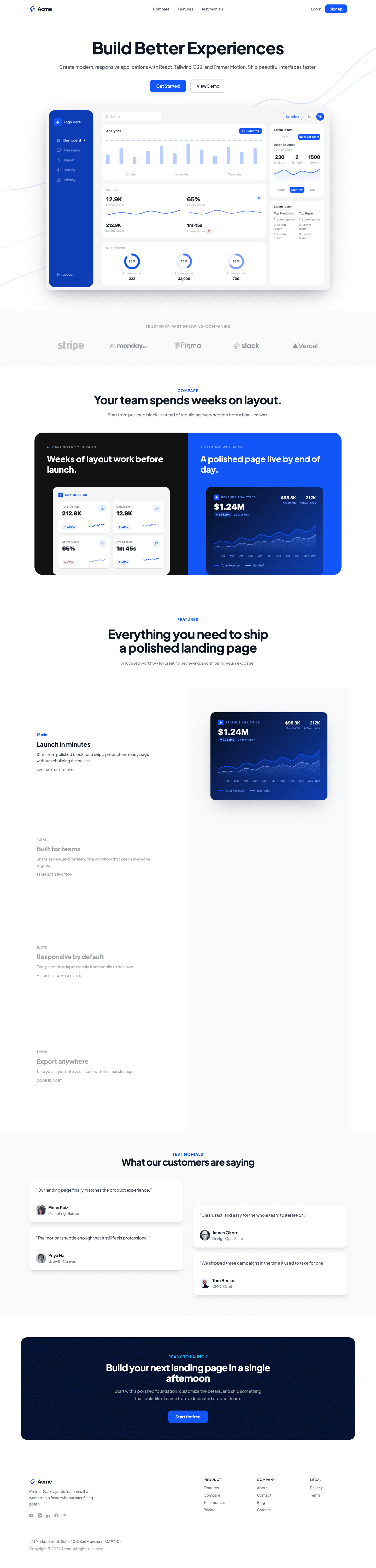 Minimalist SaaS full page preview