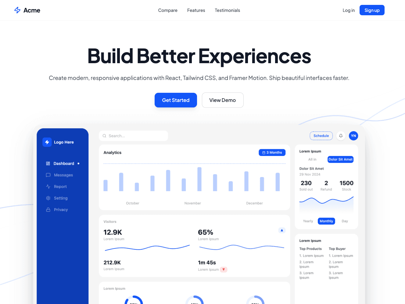 Minimalist SaaS template preview