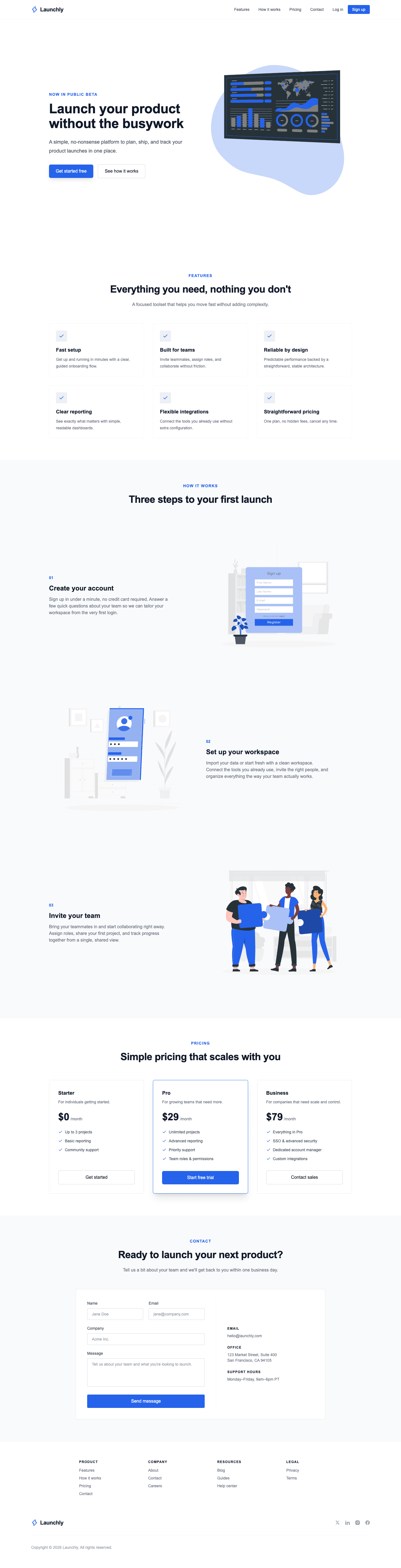 Simple Product Launch full page preview