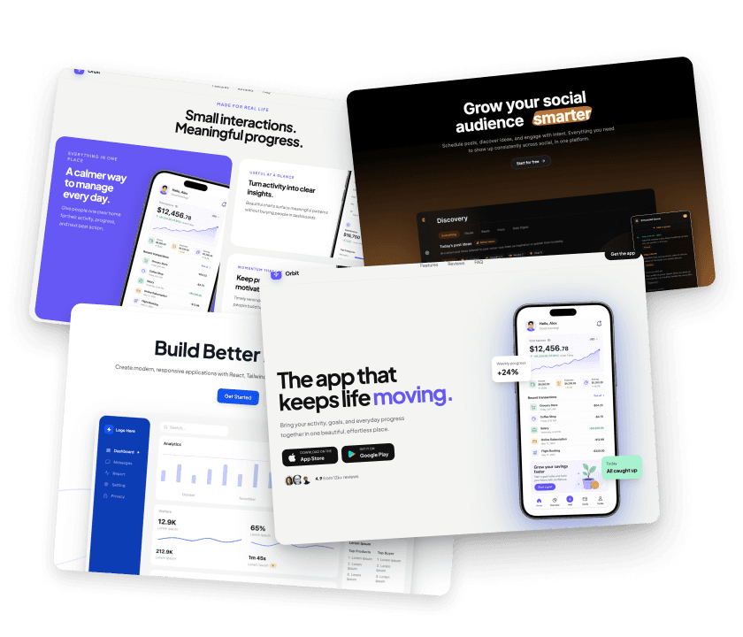 Preview of Uniquel landing page templates