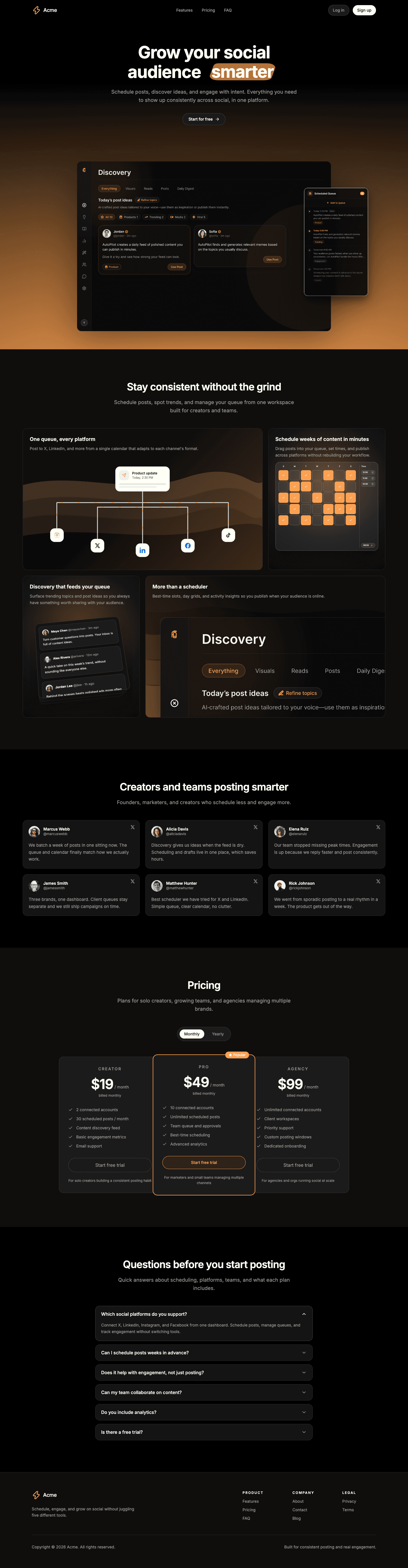 Vibe Landing Page full page preview