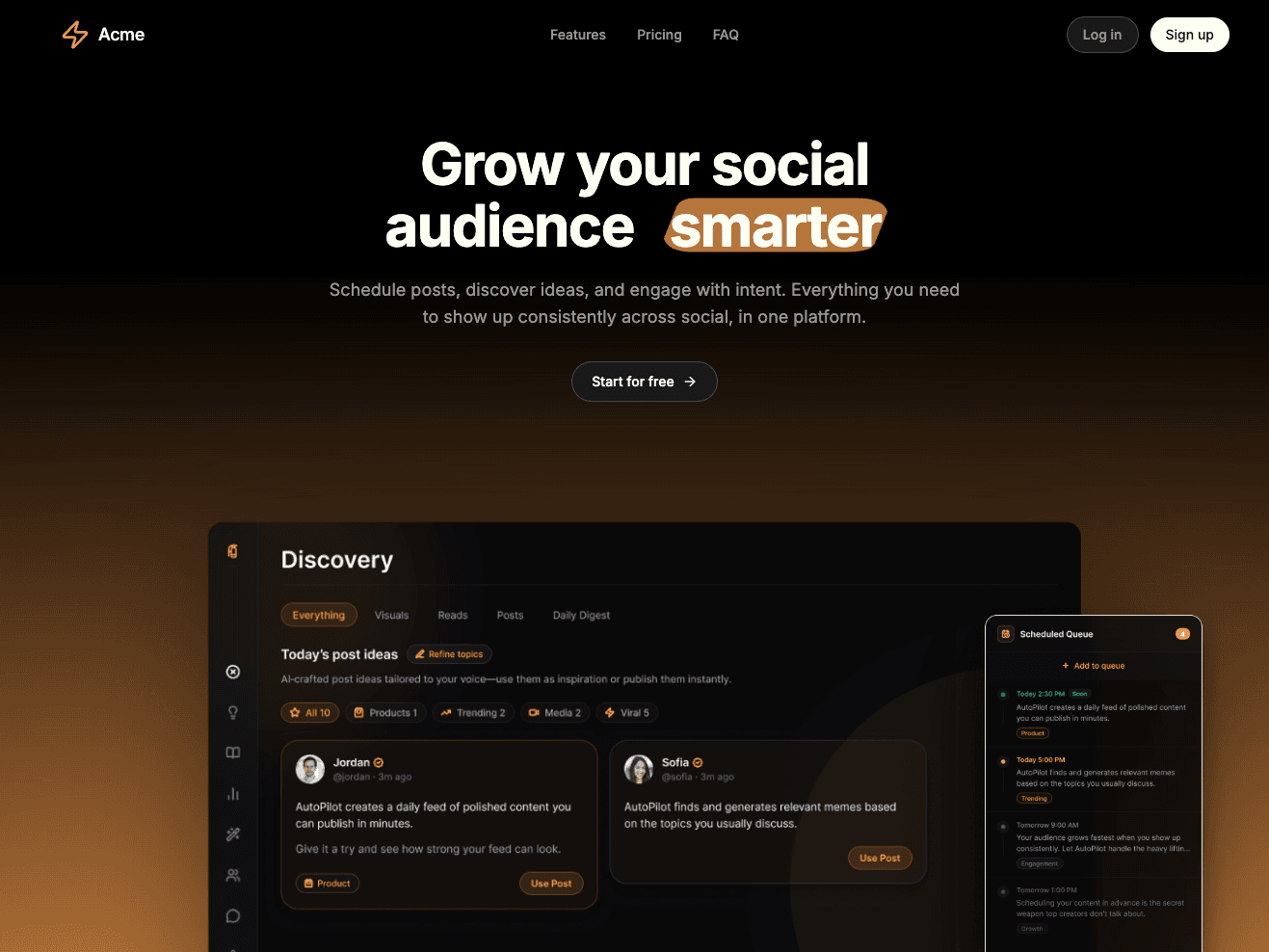 Vibe Landing Page template preview
