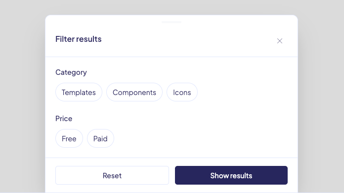 Filter Drawer preview