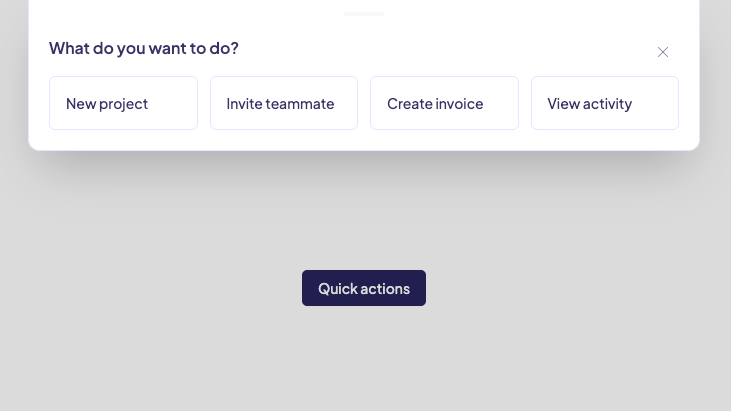 Quick Actions Drawer preview