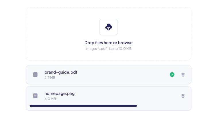 File Upload Component preview